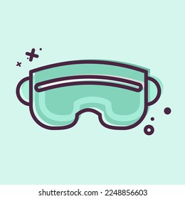 Icon Ski Goggles. related to Sports Equipment symbol. MBE style. simple design editable. simple illustration