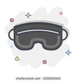 Icon Ski Goggles. related to Sports Equipment symbol. comic style. simple design editable. simple illustration