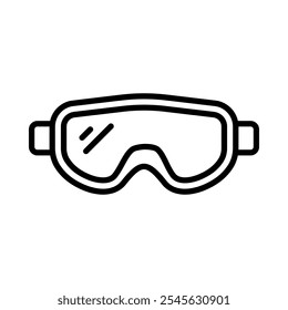 Icon of ski goggles, symbolizing winter sports and protection.
