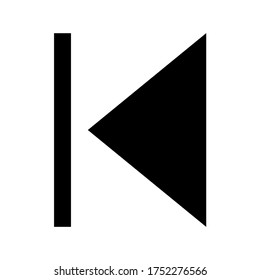 Icono Saltar anterior aislado en fondo blanco. 