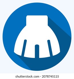 Icon Skirt 2 - Long Shadow Style,Simple illustration,Editable stroke,Design template vector, Good for prints, posters, advertisements, announcements, info graphics, etc.