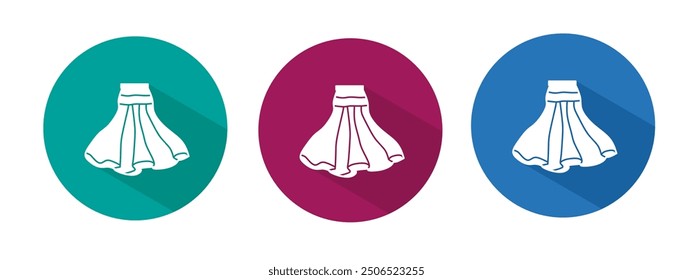 Icono para la Ilustración vectorial de la falda en plano.