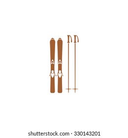 Icon skis with sticks.
