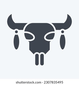 Icon Skull 2. related to American Indigenous symbol. glyph style. simple design editable