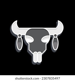 Icon Skull 2. related to American Indigenous symbol. glossy style. simple design editable