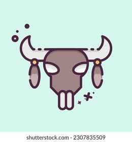 Icon Skull 2. related to American Indigenous symbol. MBE style. simple design editable