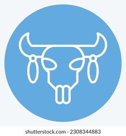 Icon Skull 2. related to American Indigenous symbol. blue eyes style. simple design editable