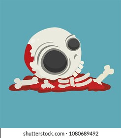 Icon The Skull and the Bones of the Dead. The skeleton lies in a pool of blood.