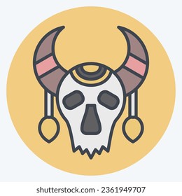 Icon Skull Cow. related to Indigenous People symbol. color mate style. simple design editable. simple illustration