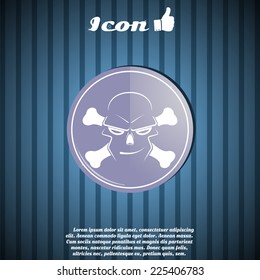 Icon skull and crossbones - a mark of the danger warning. Made in vector