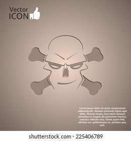 Icon skull and crossbones - a mark of the danger warning. Made in vector