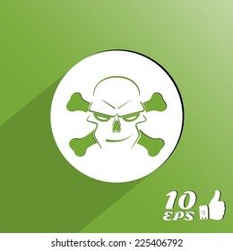 Icon skull and crossbones - a mark of the danger warning. Made in vector