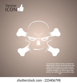 Icon skull and crossbones - a mark of the danger warning. Made in vector