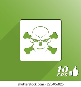 Icon skull and crossbones - a mark of the danger warning. Made in vector