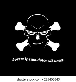 Icon skull and crossbones - a mark of the danger warning. Made in vector