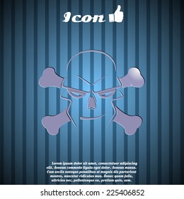 Icon skull and crossbones - a mark of the danger warning. Made in vector