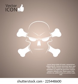 Icon skull and crossbones - a mark of the danger warning. Made in vector