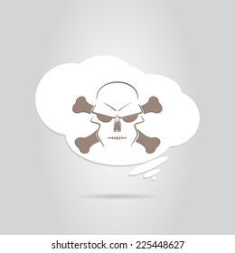 Icon skull and crossbones - a mark of the danger warning. Made in vector