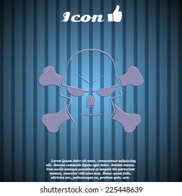 Icon skull and crossbones - a mark of the danger warning. Made in vector