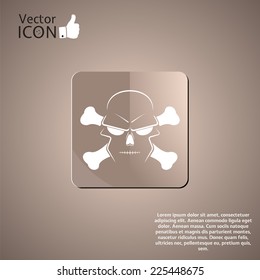 Icon skull and crossbones - a mark of the danger warning. Made in vector