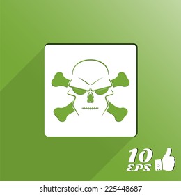 Icon skull and crossbones - a mark of the danger warning. Made in vector