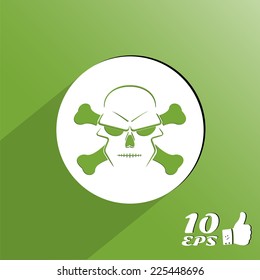 Icon skull and crossbones - a mark of the danger warning. Made in vector