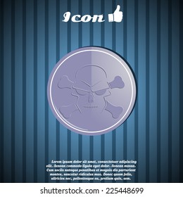 Icon skull and crossbones - a mark of the danger warning. Made in vector