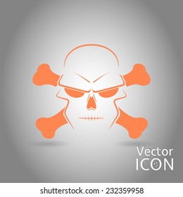 Icon skull and crossbones - a mark of the danger warning. Made in vector