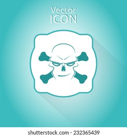 Icon skull and crossbones - a mark of the danger warning. Made in vector