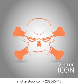 Icon skull and crossbones - a mark of the danger warning. Made in vector