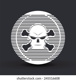 Icon skull and crossbones - a mark of the danger warning. Made in vector