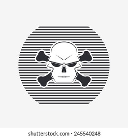 Icon skull and crossbones - a mark of the danger warning. Made in vector