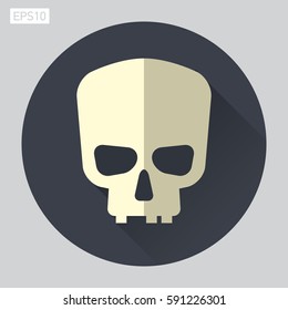 Icon skull in flat style, Jolly Roger, vector design element for your project