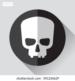 Icon skull in flat style, Jolly Roger, vector design element for you project