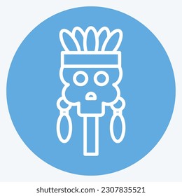 Icon Skull. related to American Indigenous symbol. blue eyes style. simple design editable