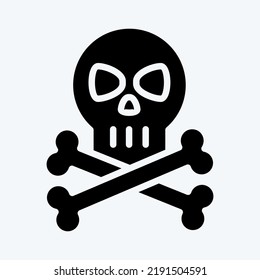 Icon Skull. suitable for Halloween symbol. glyph style. simple design editable. design template vector. simple illustration