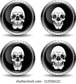 Icon with skull, vector illustration.