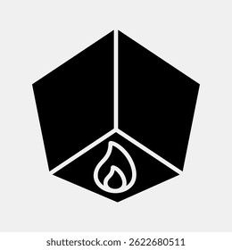Icon sky lantern. Buddhism and vesak elements. Icon in glyph style.
