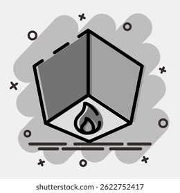 Icon sky lantern. Buddhism and vesak elements. Icon in comic style.