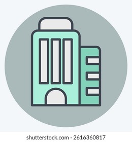 Icon Skyscraper. related to Civil Engineering symbol. color mate style. design editable