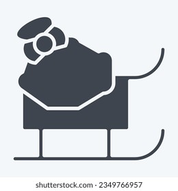Icon Sledge. related to Alaska symbol. glyph style. simple design editable. simple illustration