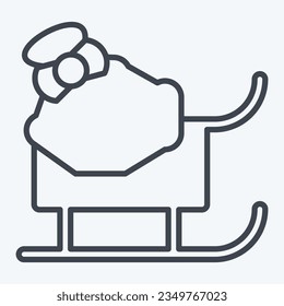 Icon Sledge. related to Alaska symbol. line style. simple design editable. simple illustration