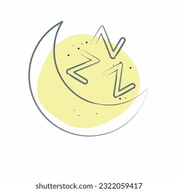 Icon Sleep Mood. related to Air Conditioning symbol. Color Spot Style. simple design editable. simple illustration