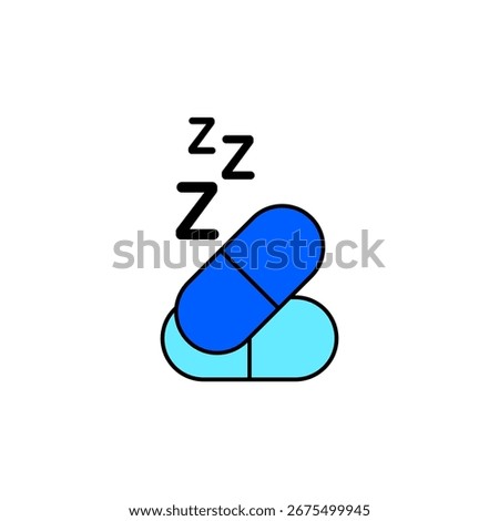 Icon a sleeping pill, isolated against a clean background.
