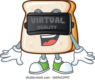 An Icon Of Slice Of Bread Character Using Virtual Reality Headset