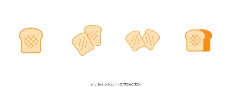 Icono de una rebanada de pan para un sándwich. Trozo de pan en rodajas. Pan para tostadora.