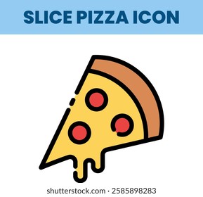 Icon of slice pizza food illustration