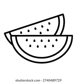 Icon of a sliced ​​watermelon cut lengthwise