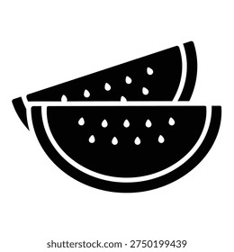 Icon of a sliced ​​watermelon cut lengthwise
