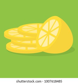 Icon sliced lemon into slices